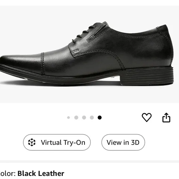 Clarks Black Oxford Tilden Cap Toe Lace Up Classic Leather Shoes 8.5