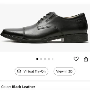 Clarks Black Oxford Tilden Cap Toe Lace Up Classic Leather Shoes 8.5