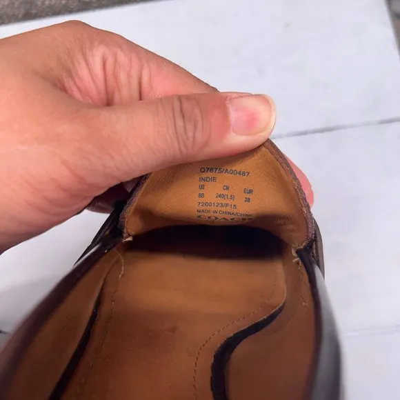 Coach Loafers Size 8 Indie Lug Sole Penny Brown Leather Shoes