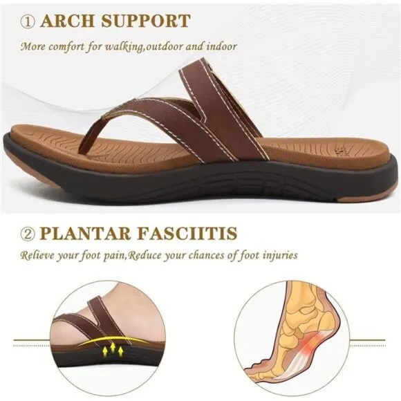 COFACE Womens Fashion Orthotic Flip Flops Ladies Slip On Lightweight Athletic