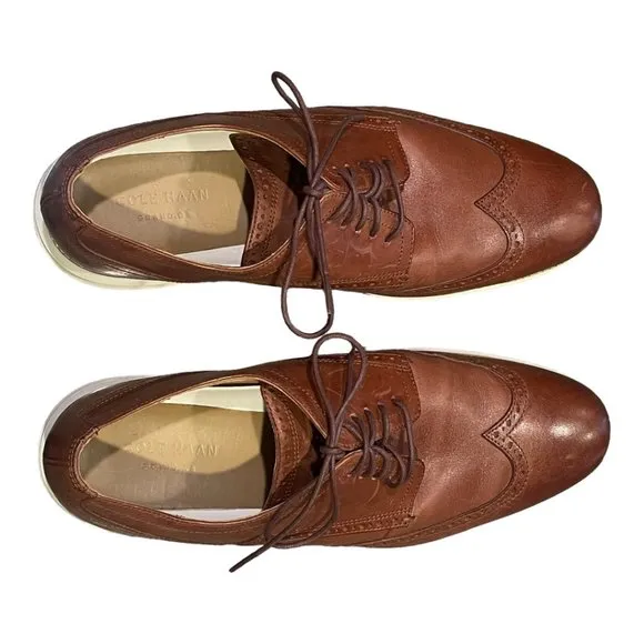 Cole Haan Men’s 2.ZeroGrand Wingtip Oxford Size 13M in British Tan Leather