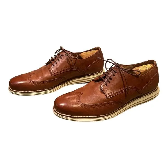 Cole Haan Men’s 2.ZeroGrand Wingtip Oxford Size 13M in British Tan Leather
