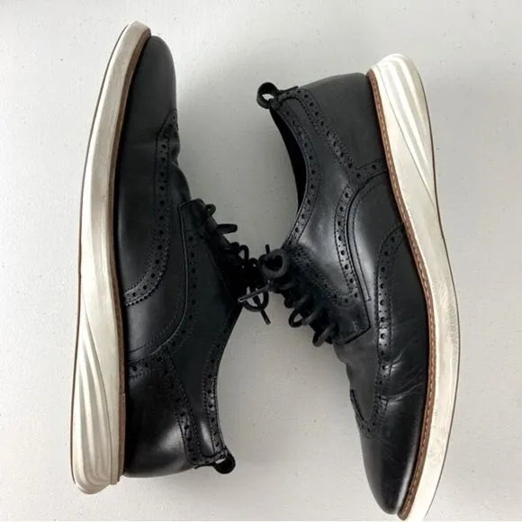 Cole Haan Men’s Black Leather Shoes GrandEvolution Wing Tip Oxford Brogue 13M
