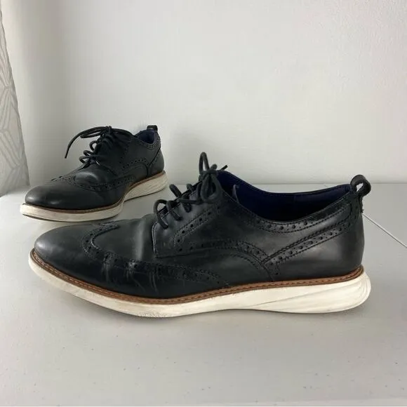 Cole Haan Men’s Black Leather Shoes GrandEvolution Wing Tip Oxford Brogue 13M