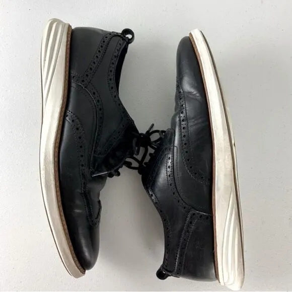 Cole Haan Men’s Black Leather Shoes GrandEvolution Wing Tip Oxford Brogue 13M