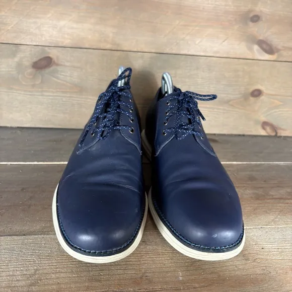 cole haan original grand mens size 9 shoes blue leather comfort oxfords