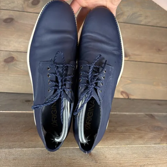 cole haan original grand mens size 9 shoes blue leather comfort oxfords