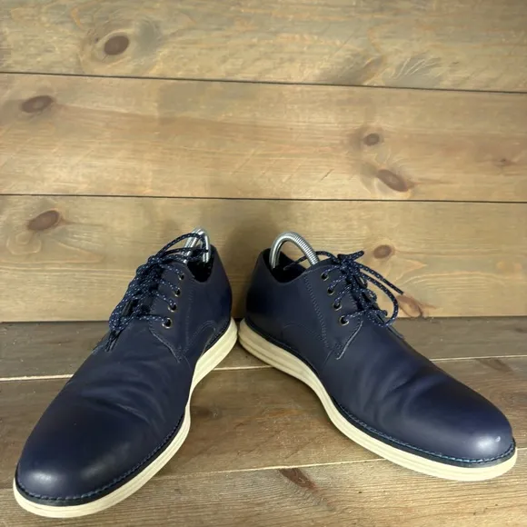 cole haan original grand mens size 9 shoes blue leather comfort oxfords