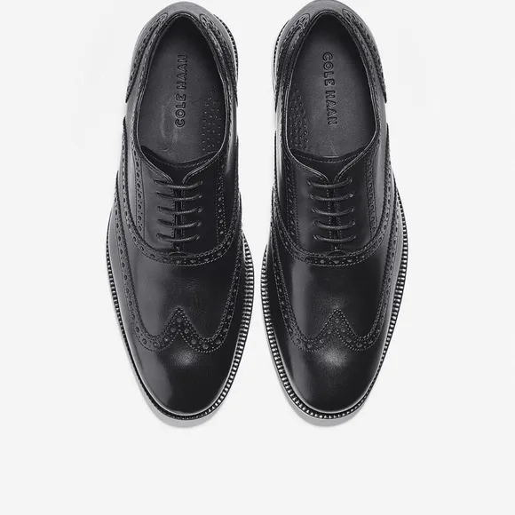 Cole Haan Williams Wingtip Oxford Shoes - Black 10.5M - Mint Condition
