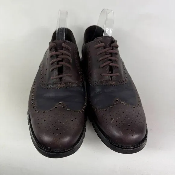 Cole Haan Zerogrand Oxford Shoes Men's 11 Brown Leather Low-Top Wingtip C23236