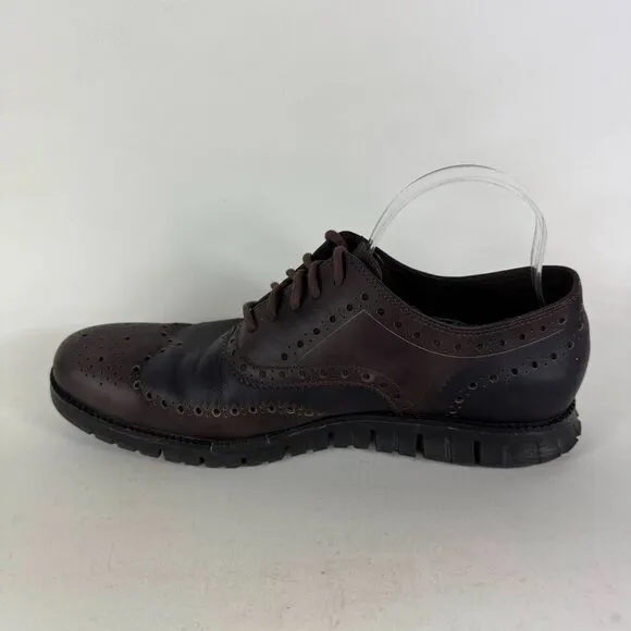 Cole Haan Zerogrand Oxford Shoes Men's 11 Brown Leather Low-Top Wingtip C23236