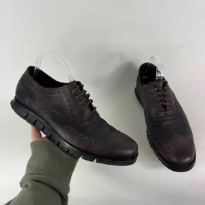 Cole Haan Zerogrand Oxford Shoes Men's 11 Brown Leather Low-Top Wingtip C23236