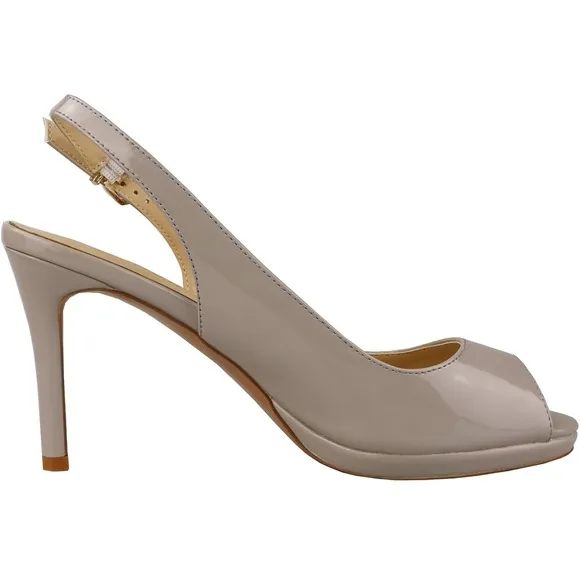 Comfort Platform High Heel Slingback Sandals Peep Toe Stiletto Pumps Gray