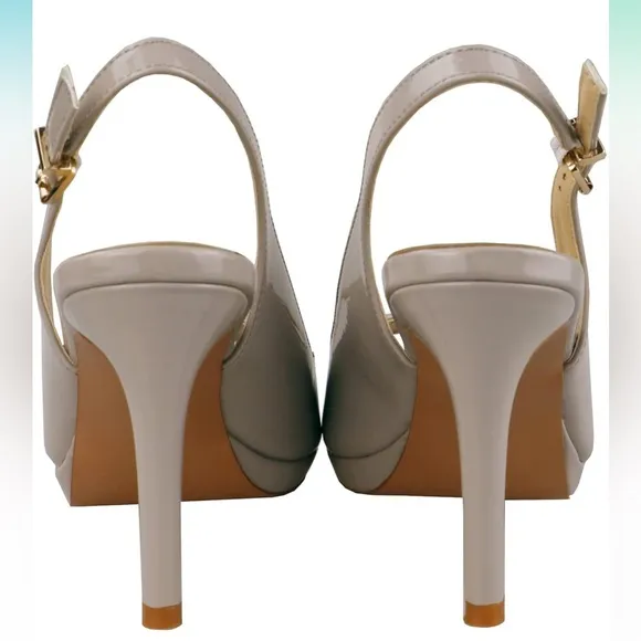 Comfort Platform High Heel Slingback Sandals Peep Toe Stiletto Pumps Gray