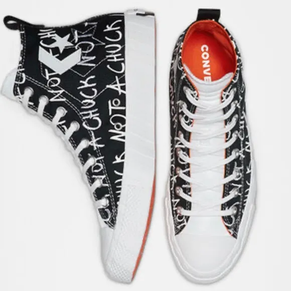 CONVERSE BLACK/WHITE MENS NOT A CHUCK HIGH TOP CASUAL FASHION SNEAKERS NEW