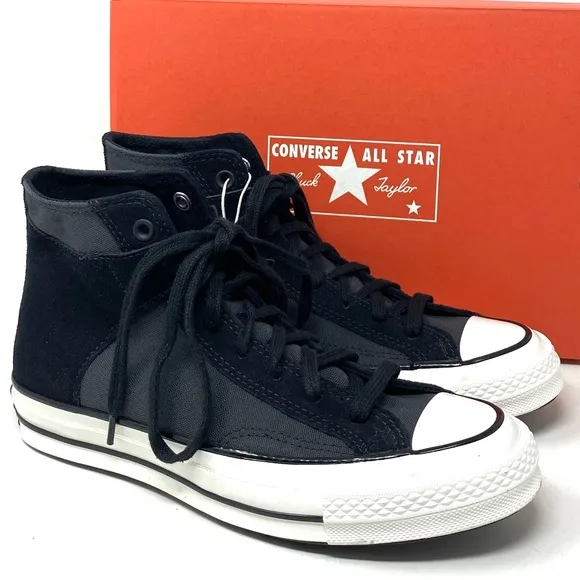 Converse Chuck 70 High Men's Shoes Suede Canvas Black Sneakers Casual A01785C
