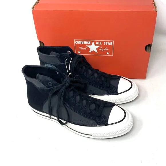 Converse Chuck 70 High Men's Shoes Suede Canvas Black Sneakers Casual A01785C