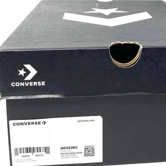 Converse CTAS CX High Top Sneakers Iron Gray For Women's Canvas Shoes A03236C