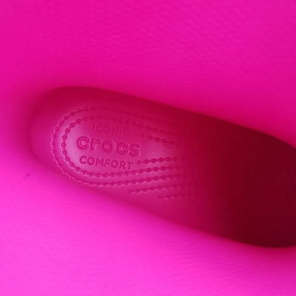 Crocs Classic Boot Girls Size 1Y Pink Pull On Comfort Boots Shoes 208544-6UB
