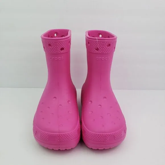 Crocs Classic Boot Girls Size 1Y Pink Pull On Comfort Boots Shoes 208544-6UB
