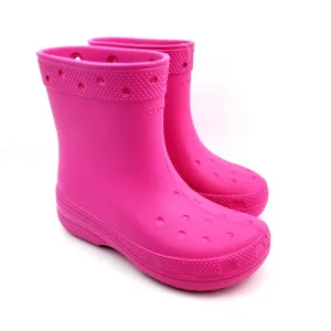 Crocs Classic Boot Girls Size 1Y Pink Pull On Comfort Boots Shoes 208544-6UB