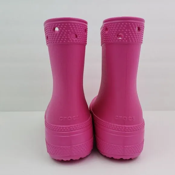 Crocs Classic Boot Girls Size 1Y Pink Pull On Comfort Boots Shoes 208544-6UB