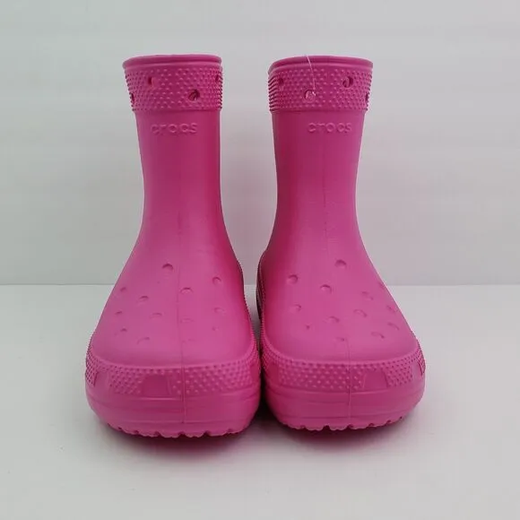 Crocs Classic Boot Girls Size 1Y Pink Pull On Comfort Boots Shoes 208544-6UB