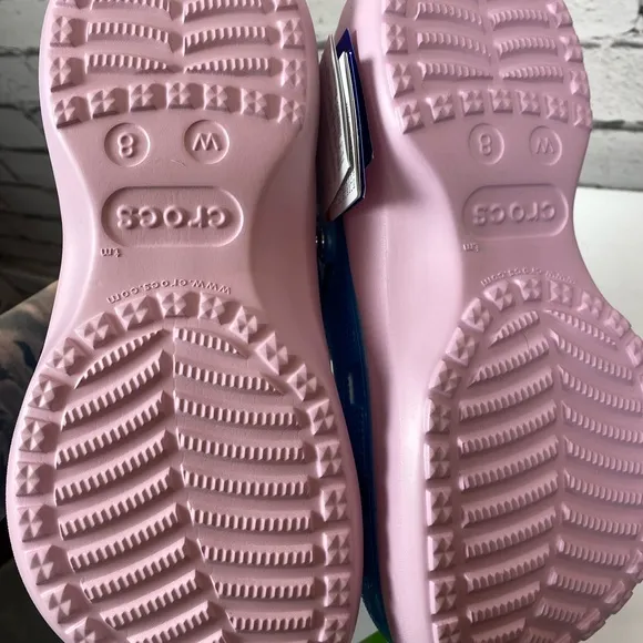 Crocs Mean Girls Limited Edition Platform Clogs Shoes Blue &amp; Pink Lined Size 8