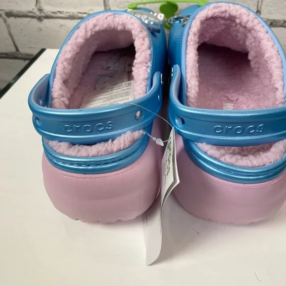 Crocs Mean Girls Limited Edition Platform Clogs Shoes Blue &amp; Pink Lined Size 8