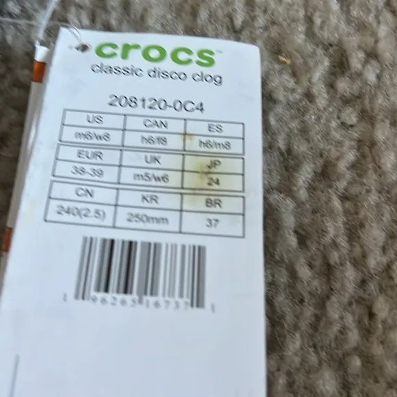 CROCS Shoes unisex classic disco clog M6, W8