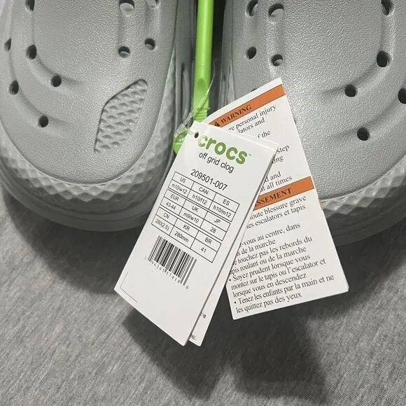 Crocs Unisex Off Grid Clog - Light Grey M 10 W 12 Streetwear Comfort Shoes