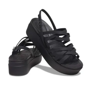 Crocs Women's Black Brooklyn Strappy low wedge Sandals various sizes