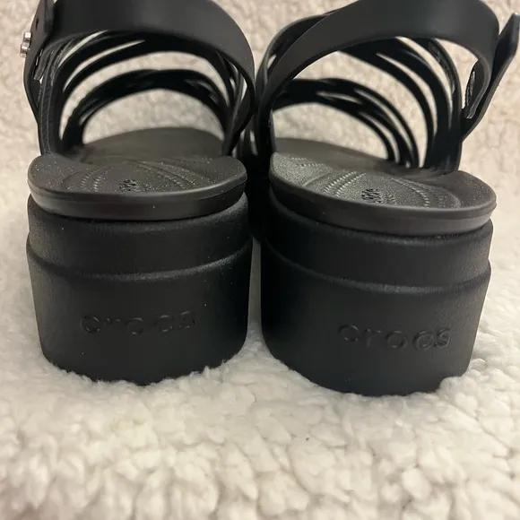 Crocs Women's Black Brooklyn Strappy low wedge Sandals various sizes