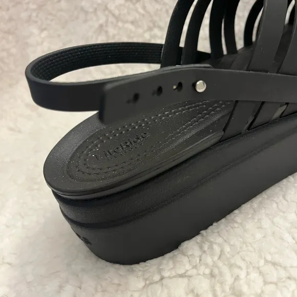 Crocs Women's Black Brooklyn Strappy low wedge Sandals various sizes