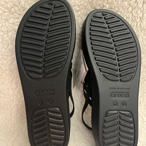Crocs Women's Black Brooklyn Strappy low wedge Sandals various sizes