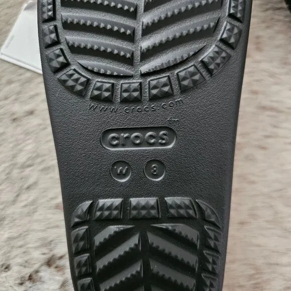 Crocs Sloane Glitter Women's Wedge Flip Flops Sandals Black Size 8 NEW