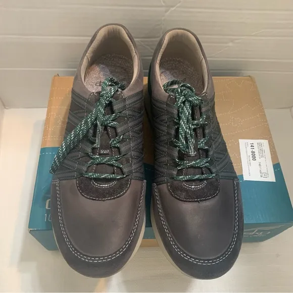 Dansko Gabi Burnished Nubuck Charcoal Comfort Leather Shoes Sneakers Size 7.5.
