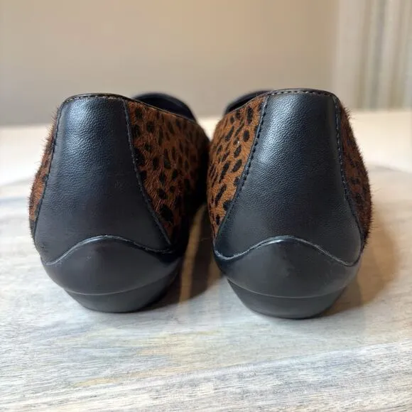Dansko Olivia Women's Cheetah Print Calf Hair Loafers Comfort Shoes US Size 9