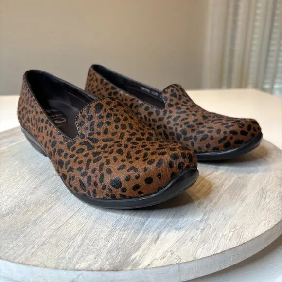 Dansko Olivia Women's Cheetah Print Calf Hair Loafers Comfort Shoes US Size 9