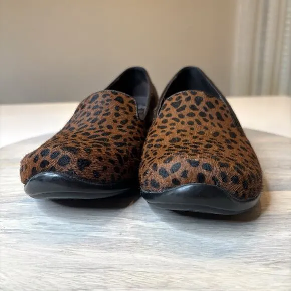 Dansko Olivia Women's Cheetah Print Calf Hair Loafers Comfort Shoes US Size 9