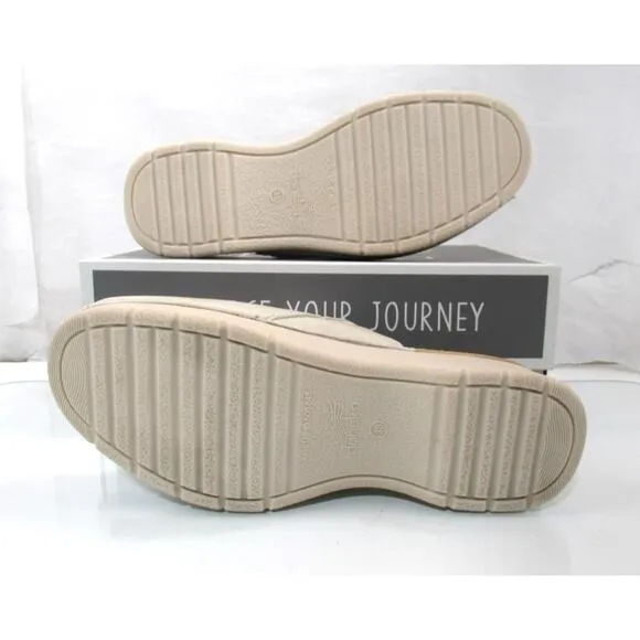 Dansko Ravyn Nappa Peep Toe Platform Sandals Comfort Ivory Size EU 38 US 7.5 - 8
