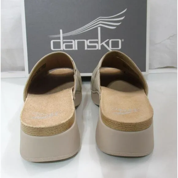 Dansko Ravyn Nappa Peep Toe Platform Sandals Comfort Ivory Size EU 38 US 7.5 - 8