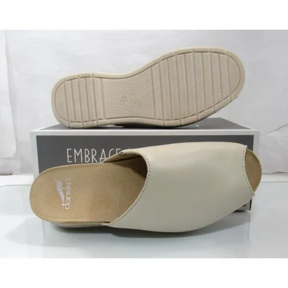Dansko Ravyn Nappa Peep Toe Platform Sandals Comfort Ivory Size EU 38 US 7.5 - 8
