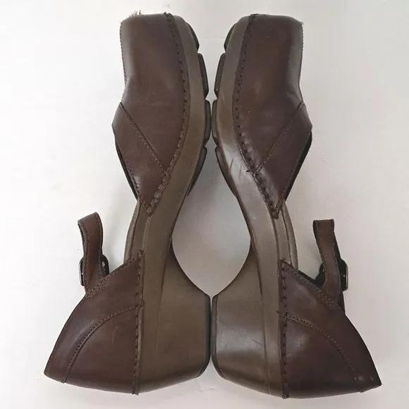 Dansko Sally Clog Brown Leather Mary Jane Sz41 10.5-11