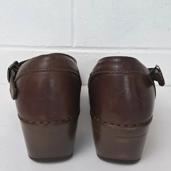 Dansko Sally Clog Brown Leather Mary Jane Sz41 10.5-11