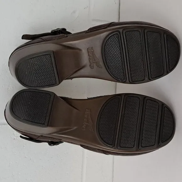 Dansko Sally Clog Brown Leather Mary Jane Sz41 10.5-11
