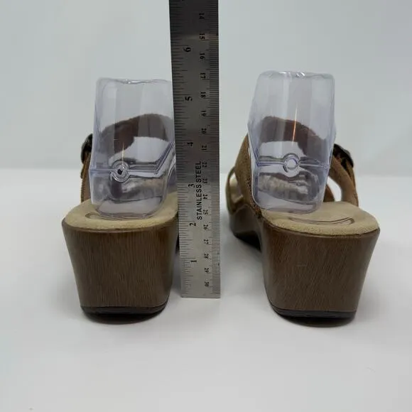 Dansko Slide Sandal Women's 41 (9.5) Brown Leather Sophie Iridescent Summer