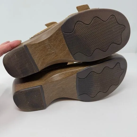 Dansko Slide Sandal Women's 41 (9.5) Brown Leather Sophie Iridescent Summer