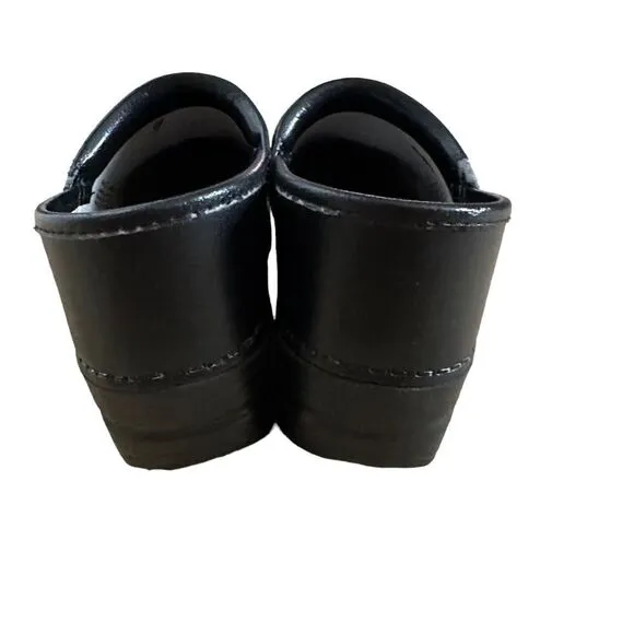 Dansko Womens Professional Comfort Leather Mule Clogs Shoes Black Sz 37