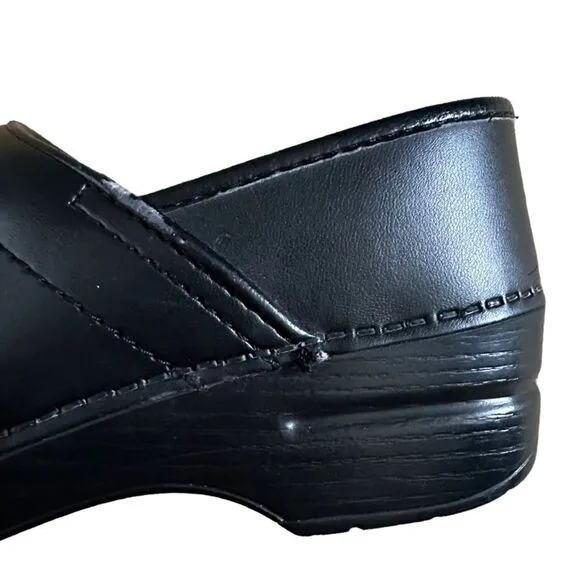 Dansko Womens Professional Comfort Leather Mule Clogs Shoes Black Sz 37